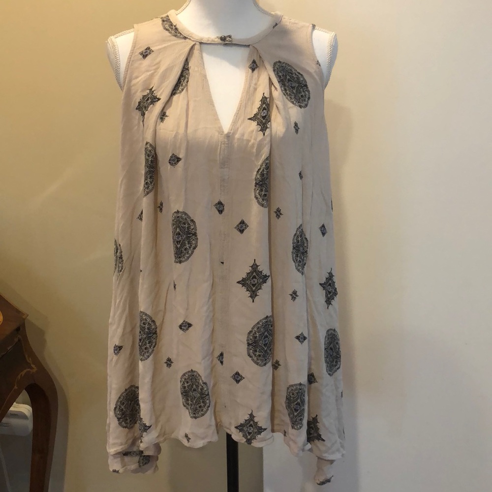 Free People Sleeveless Taupe Swing Tunic Size L